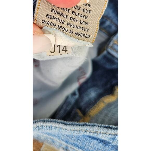 VTG Y2K 90s Miss Me Jeans 28 Bootcut Low Rise Boot Cut Floral Patch Distressed - Picture 12 of 16